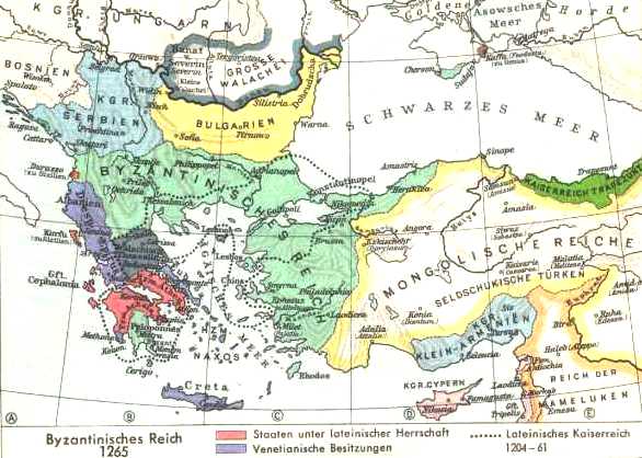 Byzantinisches Reich um das Jahr 1000 n B14RA Chr. Alte Landkarte 1901